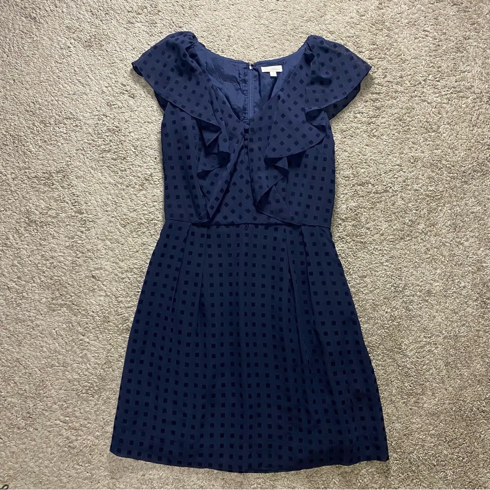 Shoshanna Dress 4 Vintage Inspired Ruffle Cocktail Dress Burnout Velvet Fabric
